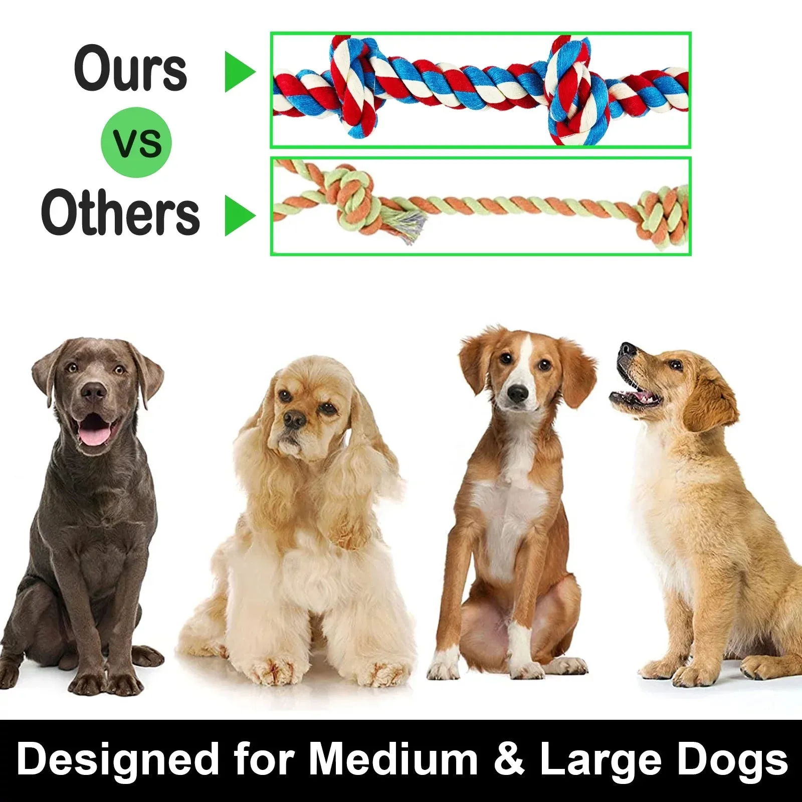 12 Pack Indestructible Dog Rope Toys