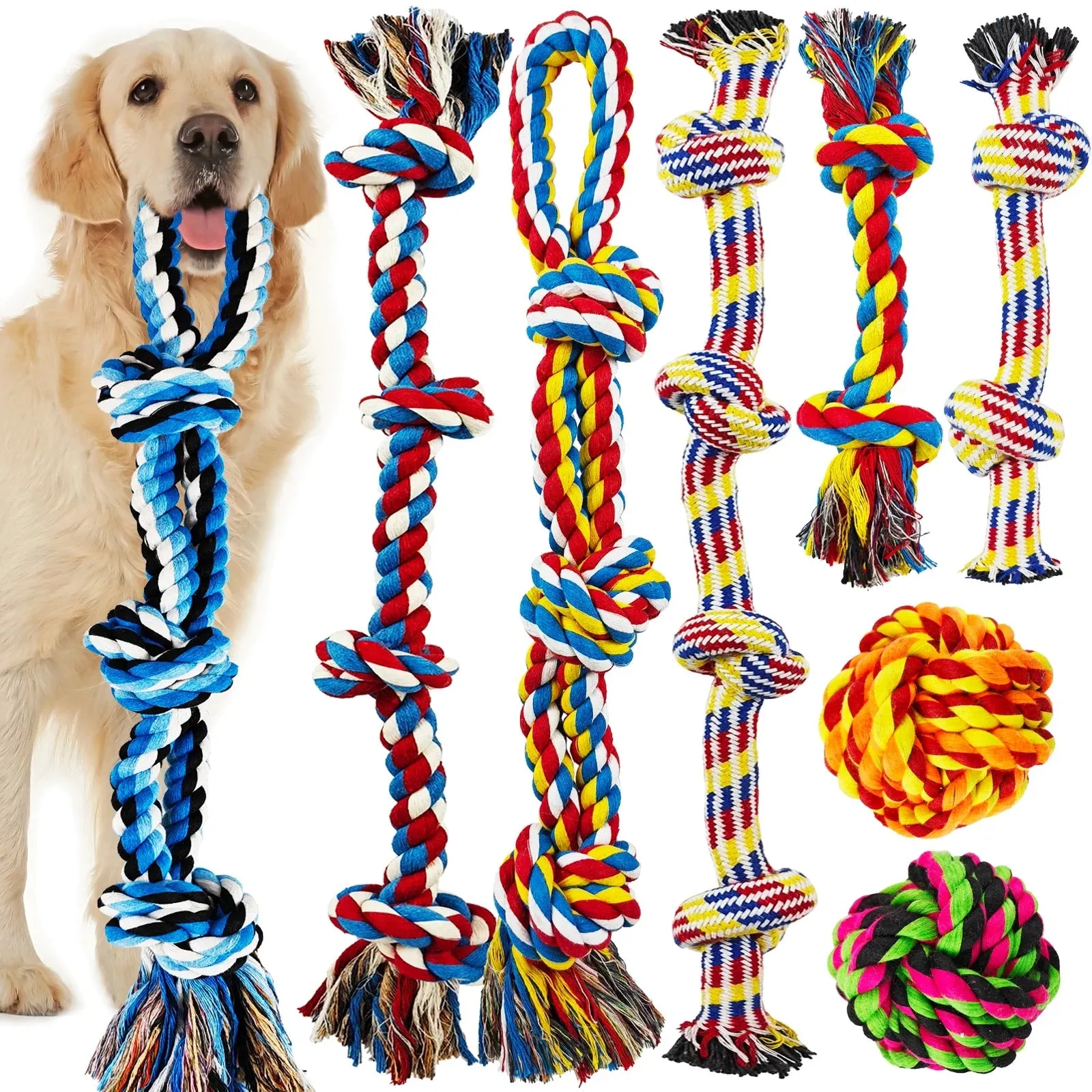 12 Pack Indestructible Dog Rope Toys