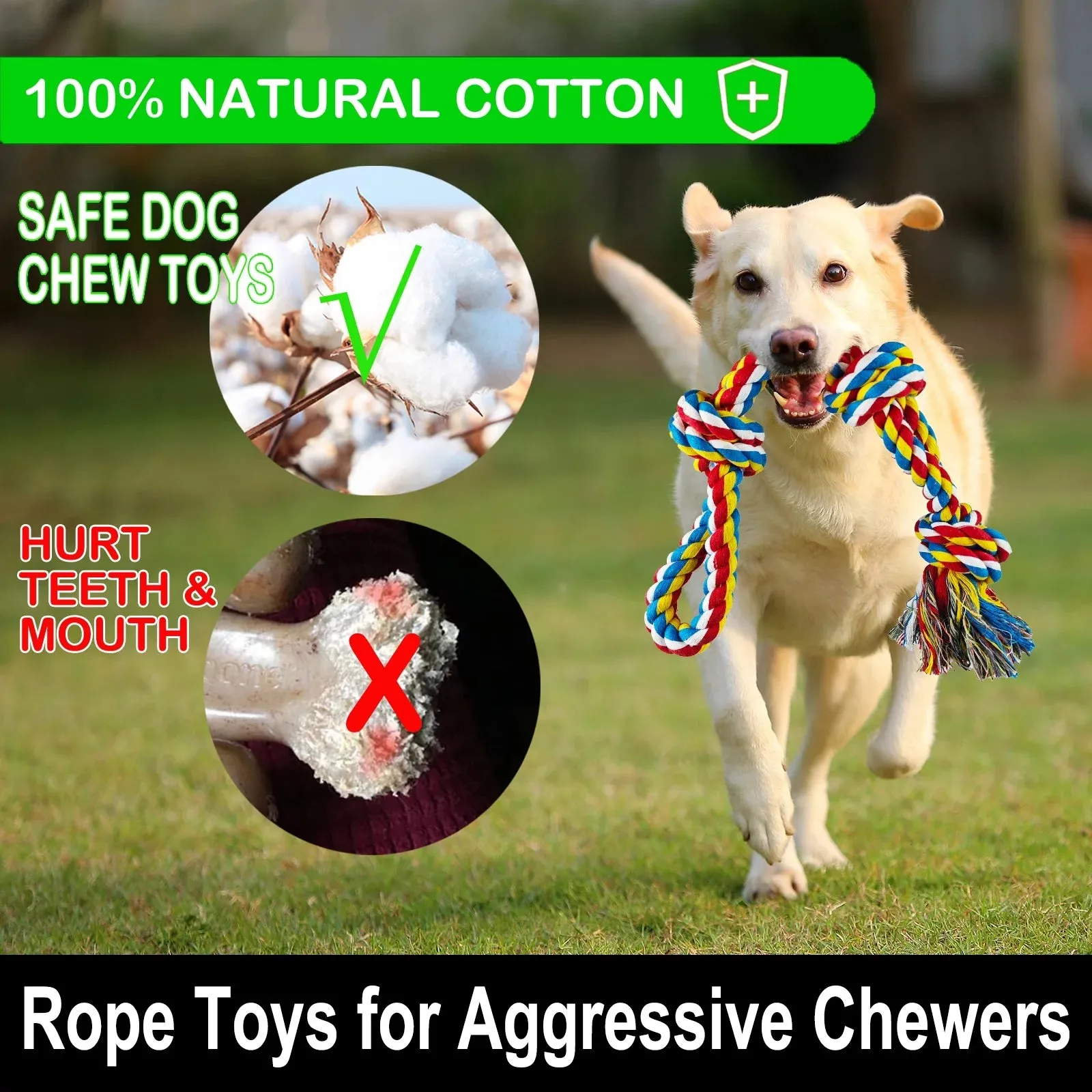12 Pack Indestructible Dog Rope Toys