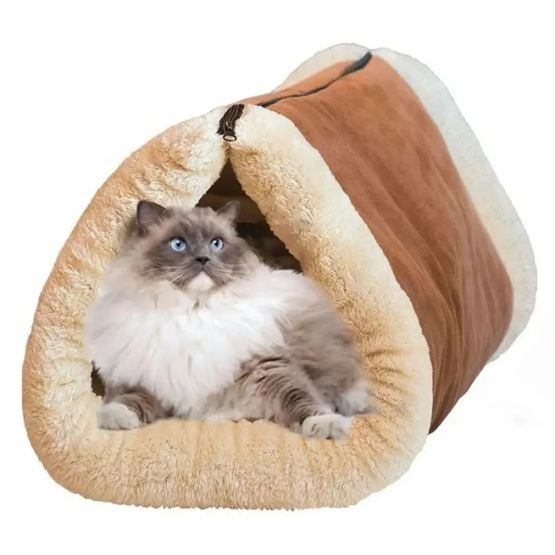 2 in 1 Cat Warming Bed Fleece Pad Lounger