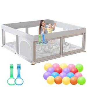 50 x 50 inch Baby Playpen with Ocean Balls Small Playpen for Babies and Toddlers Baby Fence Playards