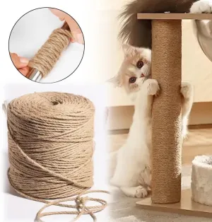 6mm Sisal Rope, 164 ft Sisal Twine, Rope, Heavy Duty Twine for Cat Tree and TowerDIY Crafts, Gardening, Bundling,DIY Scratcher Scratching Post Replacement,