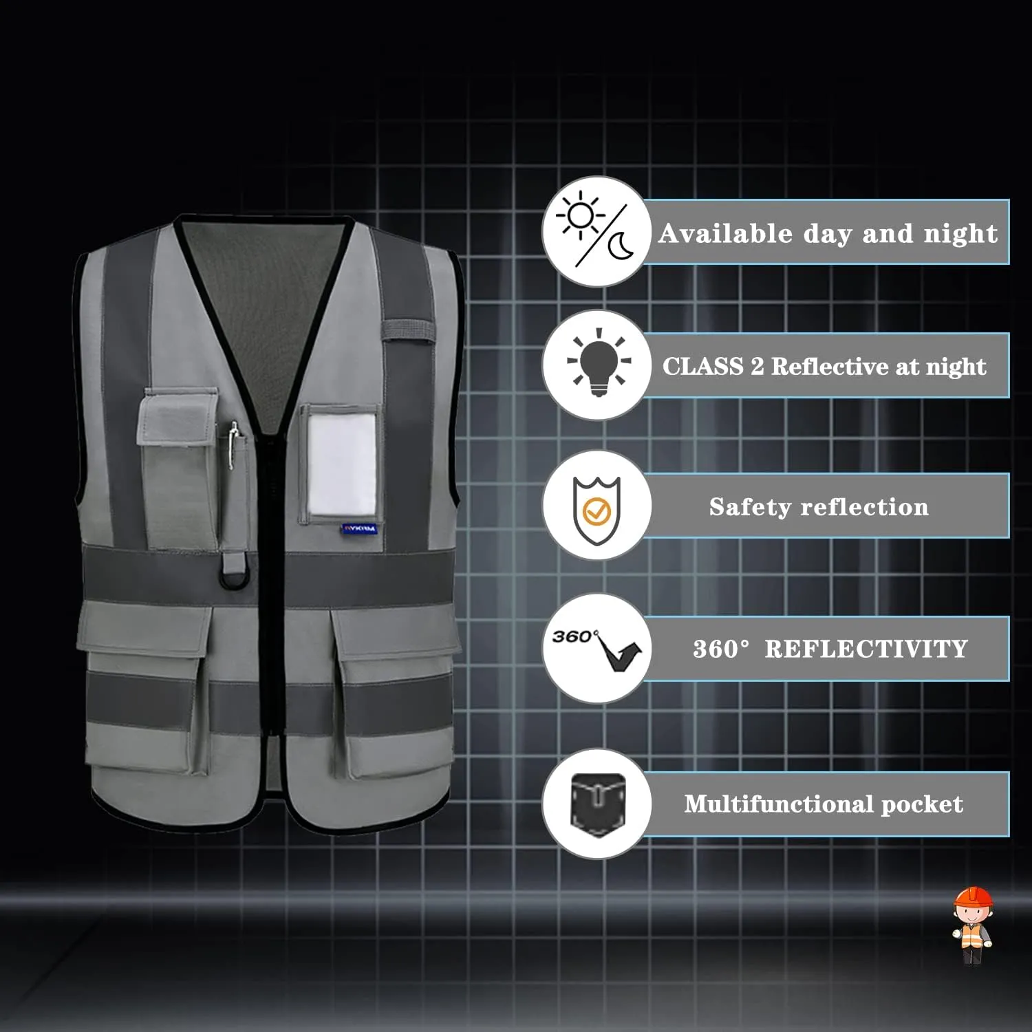 A-SAFETY XSmall grey manager vest work