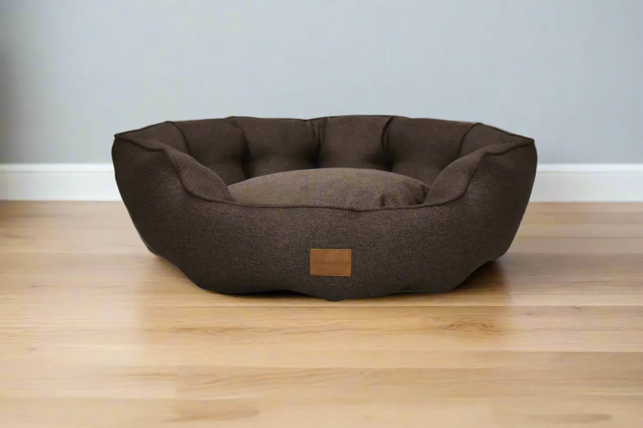 AllPetSolutions Alfie Premium  Luxury Dog Bed - Chocolate Truffle - S/M/XL