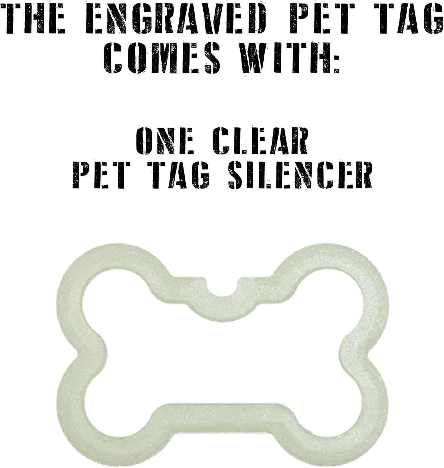 American Flag (USA) Pet ID Tag, Custom Laser Engraved, Stainless Steel Bone with Split Ring and Silencer