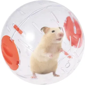 Andiker Hamster Ball, 5.52in Transparent Hamster Running Ball with Breathable Holes Easy to Install Hamster Exercise Ball for Small Animals to Keep Fit or Do More Sports Hamster Wheels (Orange)