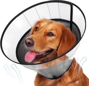BARKLESS Soft Dog Cone, Soft Cone for Dogs to Stop Licking Biting Wounds, Breathable Surgical E Collar for After Surgery, Adjustable Elizabethan Collar for Neuter Incision Care