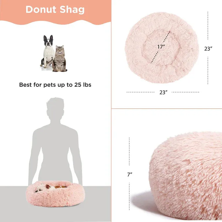 Best Friends by Sheri Cotton Candy Donut Bed in Shag Fur 23" x 23"