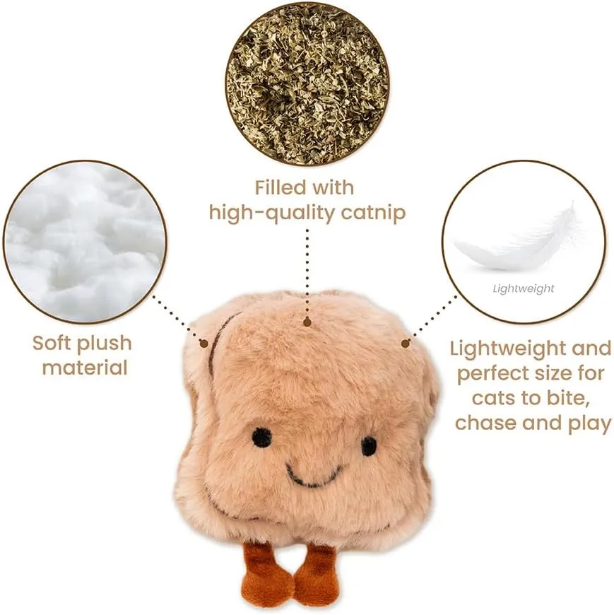 BLUE BAY Plush Interactive Toy with Catnip for Cats and Kittens | Chew, Bite, Boredom Relief (Riceball)