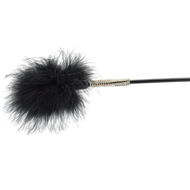 Bound to Please Silicone Heart Shaped Crop with  Diamante encrusted Feather Tickler