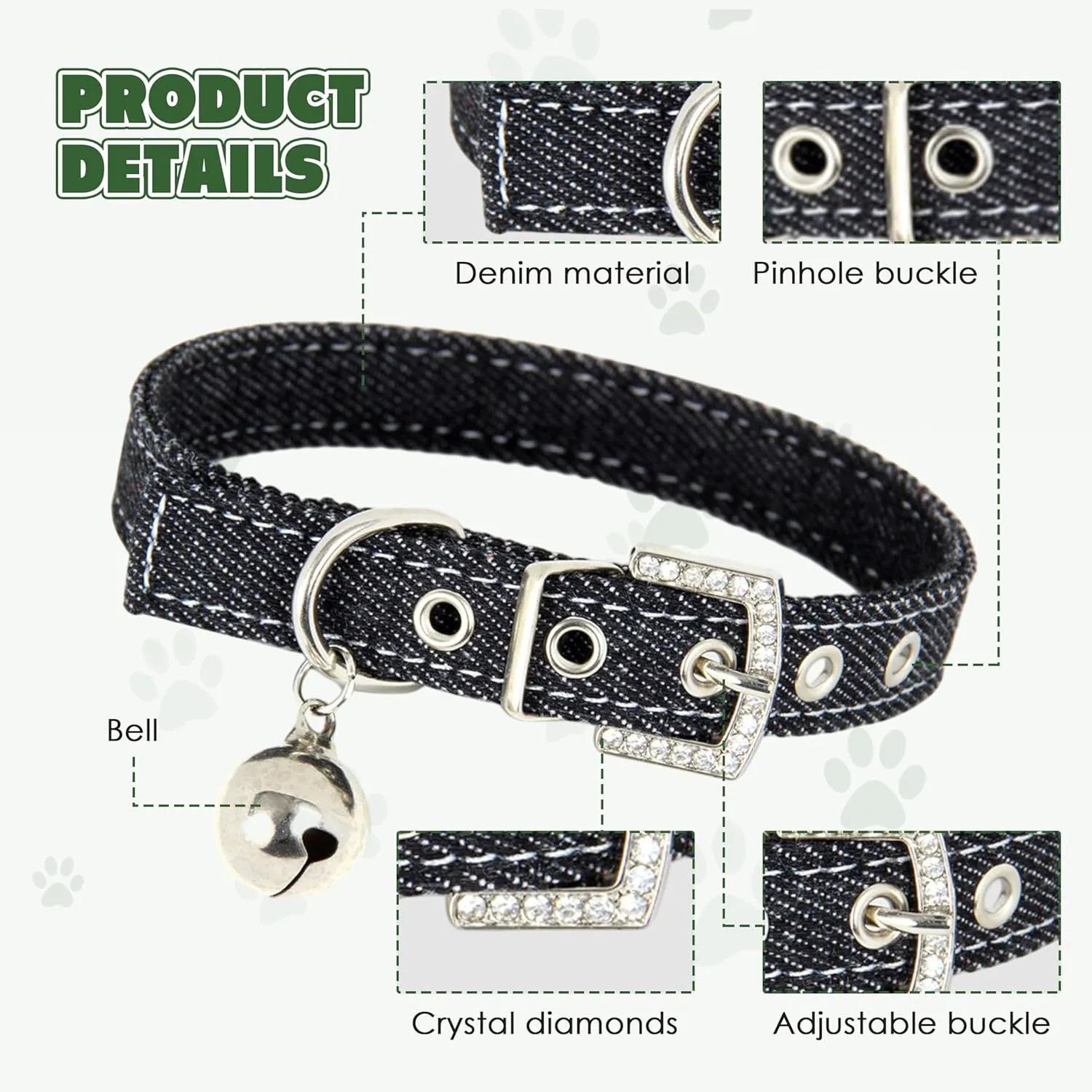 Cat Collar with Tracker GPS- Unlimited Range/Tracking Device/Lost Mode for Cats Adjustable Size Smart Collar Set - Works with Apple Find My (iOS only)