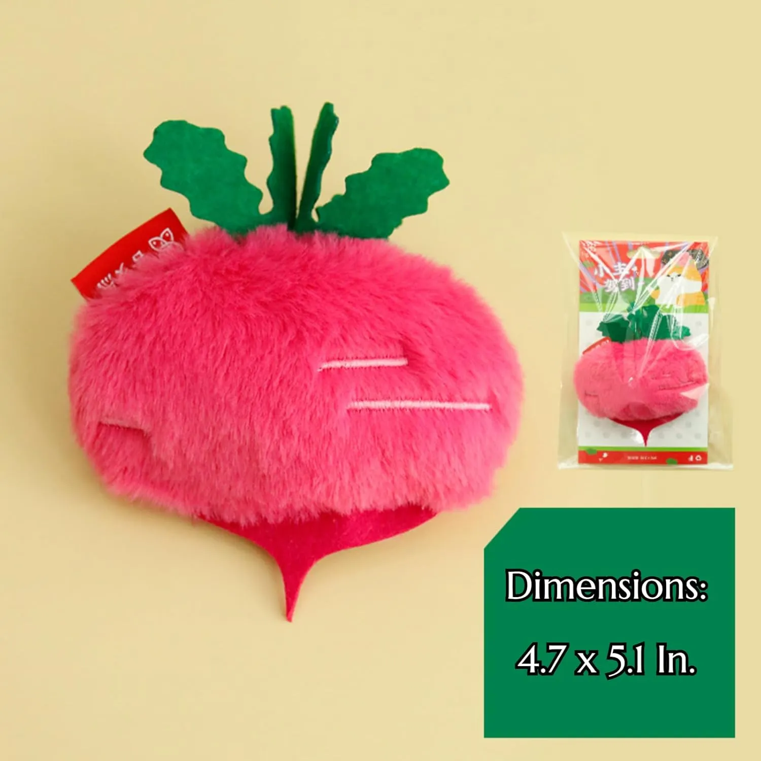 Cat Plush Toy Realistic Vegetable Set Cucumber Radish Shapes Sound-Making Plush Felt Fabric Catnip Crinkle Paper Dog Cat Accessories Pet Gifts for Christmas (Radish 3pcs)