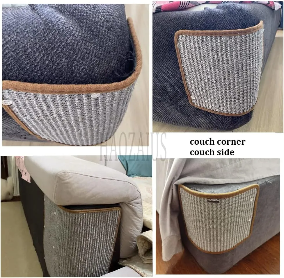 Cat Scratching Pad Natural Sisal Cat Scratcher Mat Sofa Bed Protector Scratch Pad Couch Side Cover, Easy Installation Heavy Duty Cat Scratching Pad for Grinding Claws Protecting Furniture