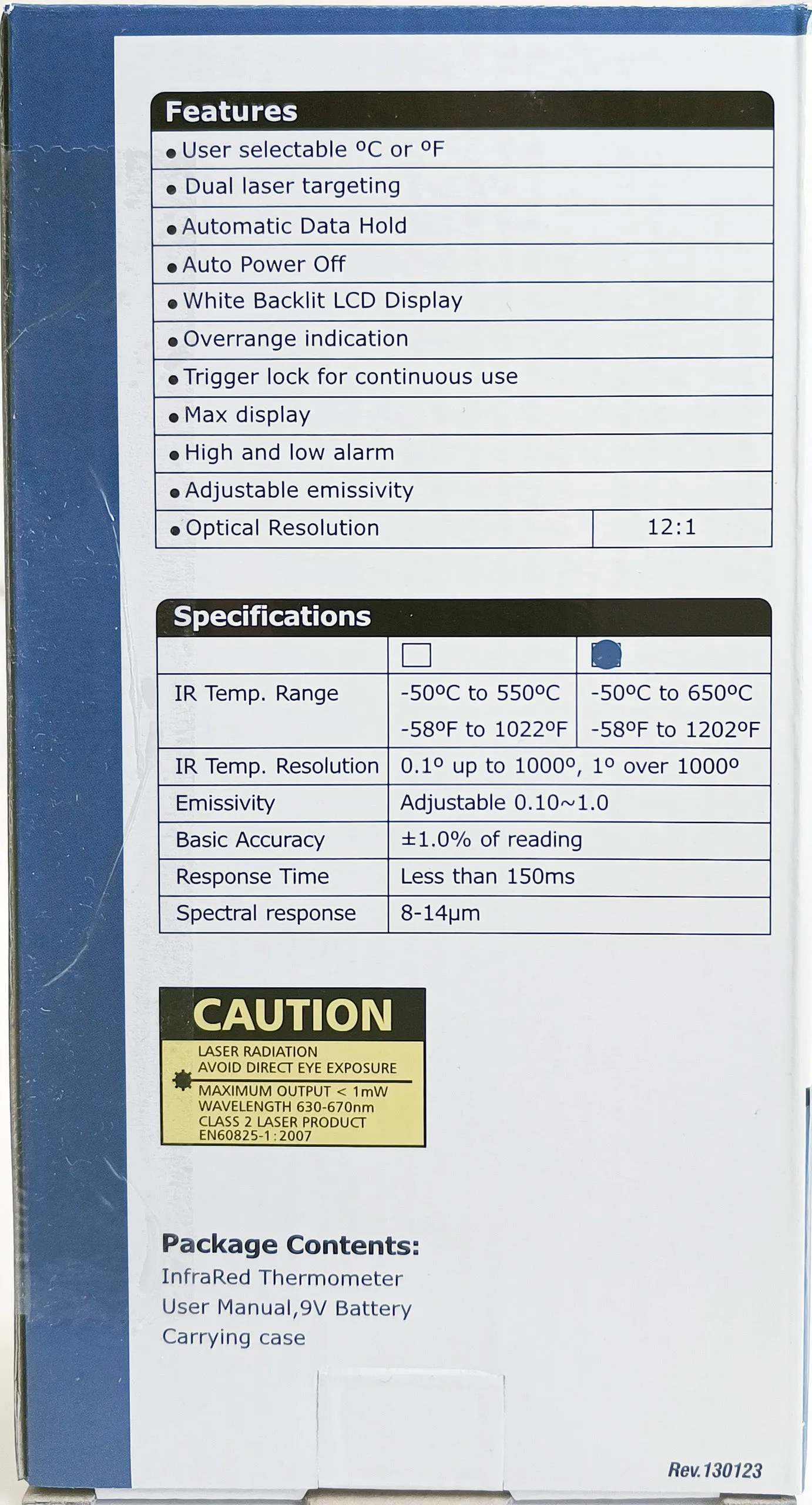 CEM DT-8862 Professional 12:1 IR Dual Laser Thermometer up to 1202 deg F 650 deg C