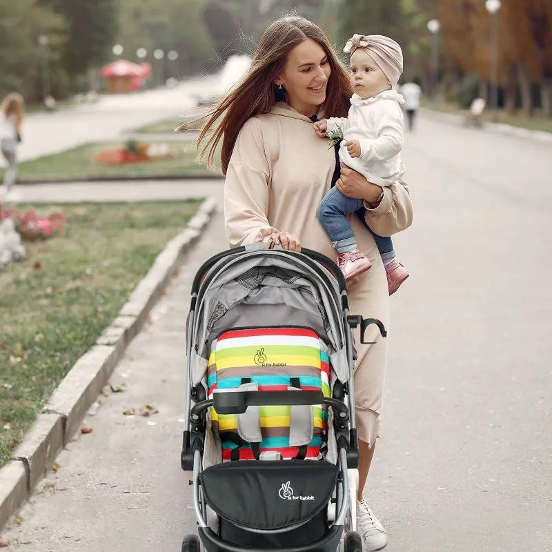 Chocolate Ride Stroller For Kids - Reversible Handle, Multiple Recline Positions, Cup Holder with Meal Tray, 5 Point Safety Harness, Storage Basket