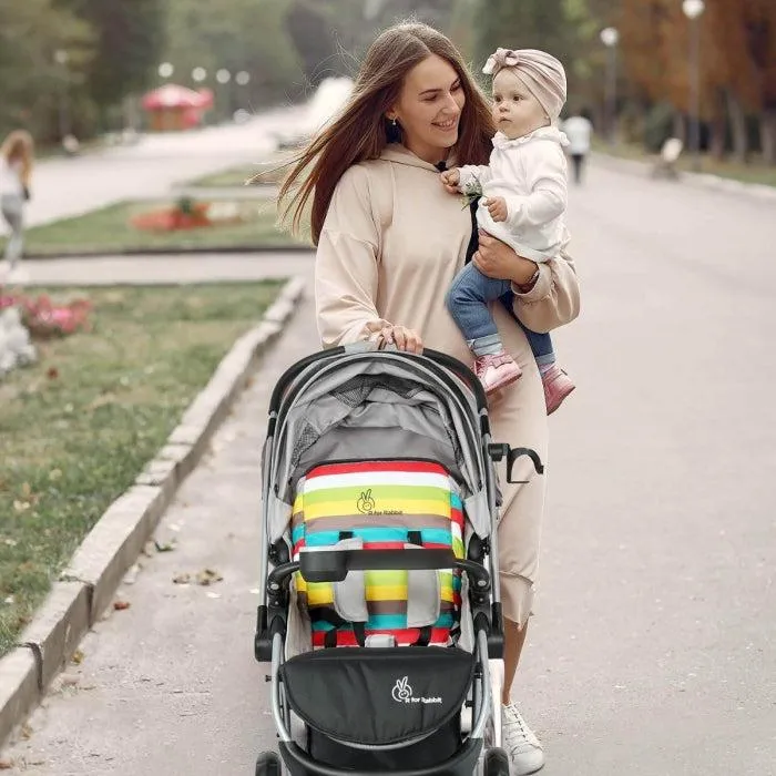 Chocolate Ride Stroller For Kids - Reversible Handle, Multiple Recline Positions, Cup Holder with Meal Tray, 5 Point Safety Harness, Storage Basket