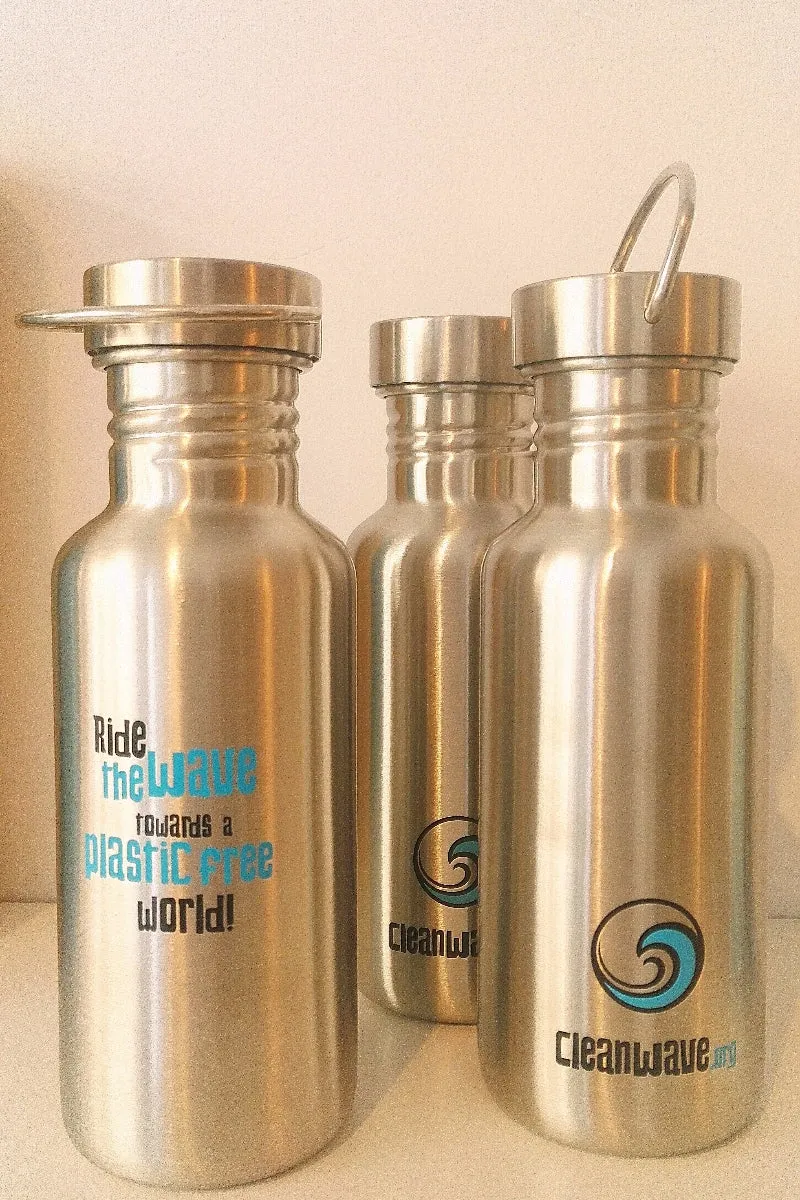 CLEANWAVE // STAINLESS STEEL WATER BOTTLE - 600ml