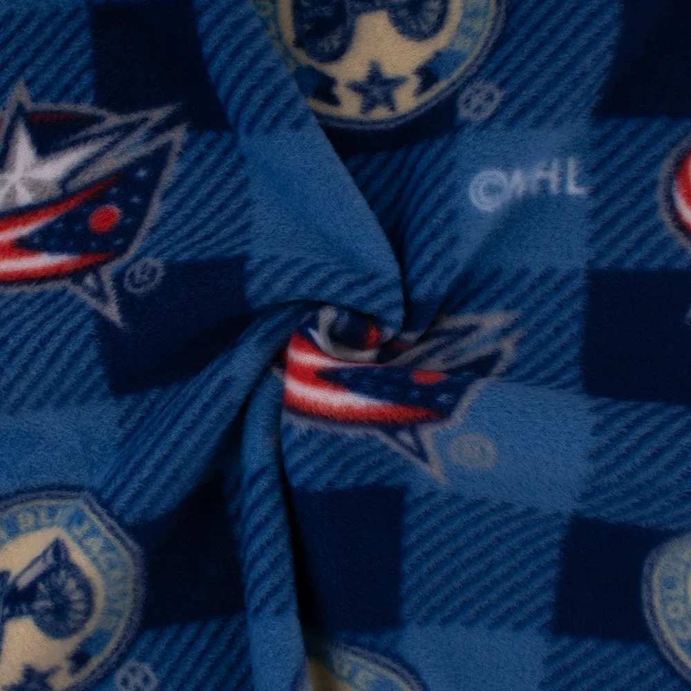 Columbus Blue Jackets - NHL Fleece Print - Buffalo plaid - Blue