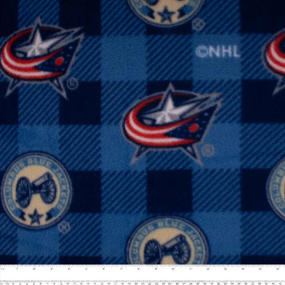 Columbus Blue Jackets - NHL Fleece Print - Buffalo plaid - Blue