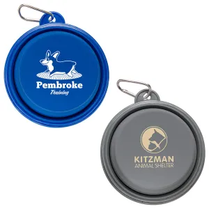 Custom Feed 'N Go Collapsible Pet Bowl with Carabiner
