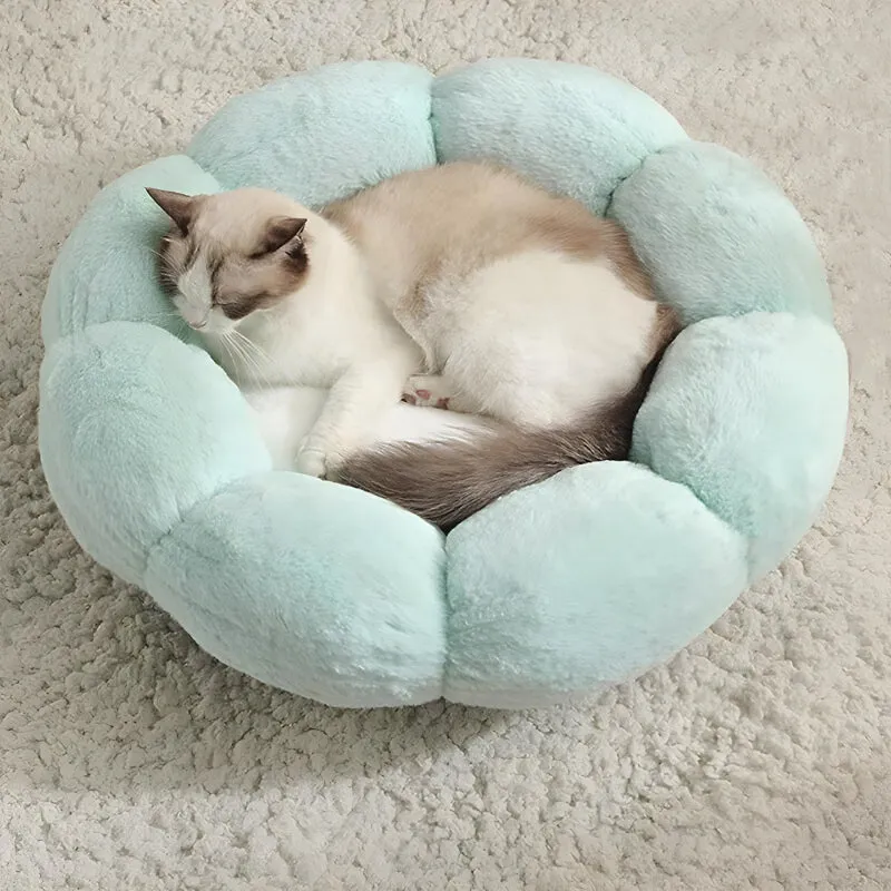 Cute Cat Bed Soft Sleeping Flower Mat