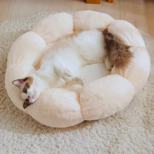 Cute Cat Bed Soft Sleeping Flower Mat