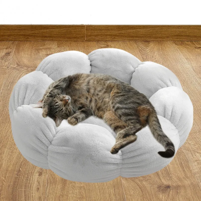 Cute Cat Bed Soft Sleeping Flower Mat