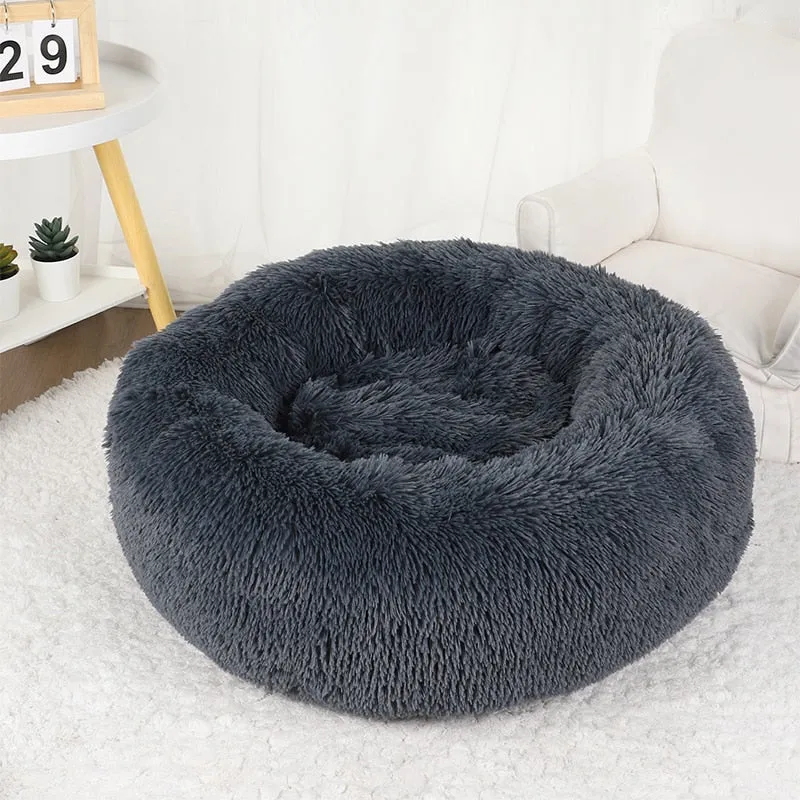 Dog Bed Donut Big Large Round Basket Plush Beds for Dogs Medium Accessories Fluffy Kennel Small Puppy Washable Pets Cat Products