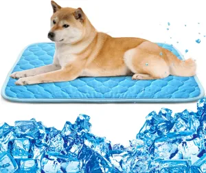 Dog Cooling Mat, No Need to Freeze Or Refrigerate This Cool Pet Pad Cat Mats- Keep Your Pet Cool, Machine Washable. (27" x 19", Blue)