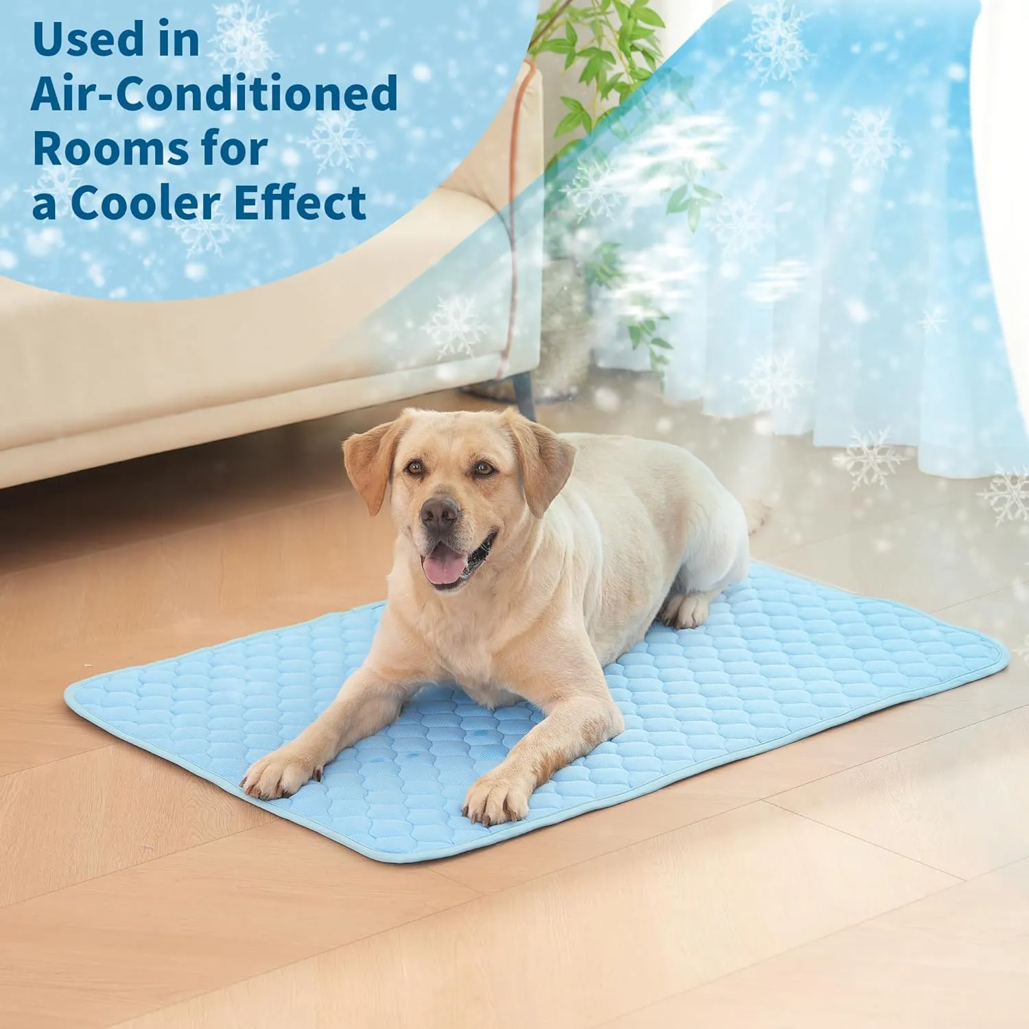 Dog Cooling Mat, No Need to Freeze Or Refrigerate This Cool Pet Pad Cat Mats- Keep Your Pet Cool, Machine Washable. (27" x 19", Blue)