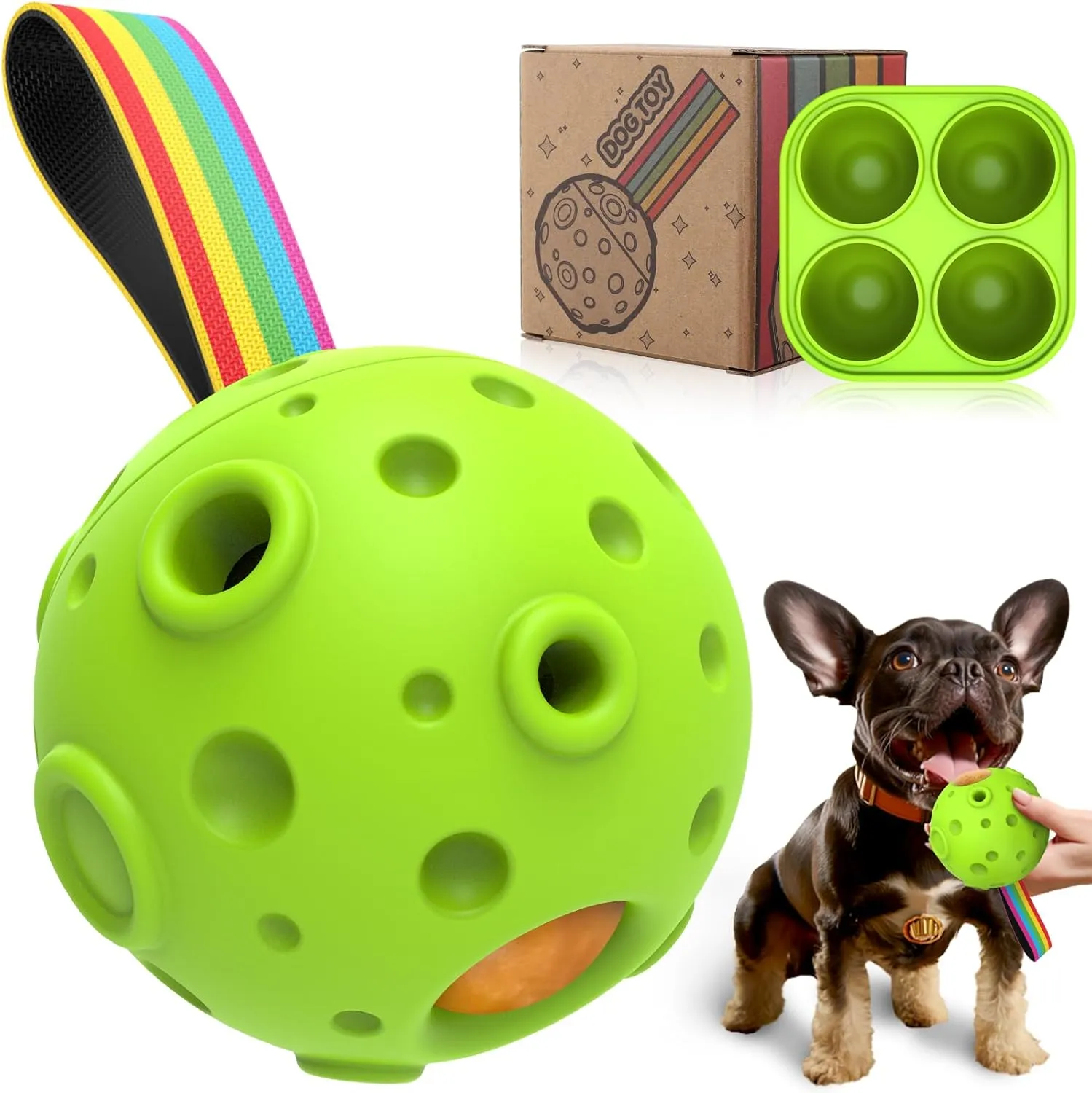 Dog Toys Dog Ball Toy,Durable Tough Interactive Dog Toys for Medium Large Aggressive Chewers,Freezable Fillable Treat Toys,Rubber Outdoor Dog Toys to Keep them Busy,Dog Gifts for Birthday Christmas