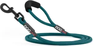 Dogline Round Nylon Leash - Heavy Duty Dog Rope Lead with Soft Neoprene Handle for Small, Medium and Large Dogs, W 1/4" x L 6 ft - Dark Teal
