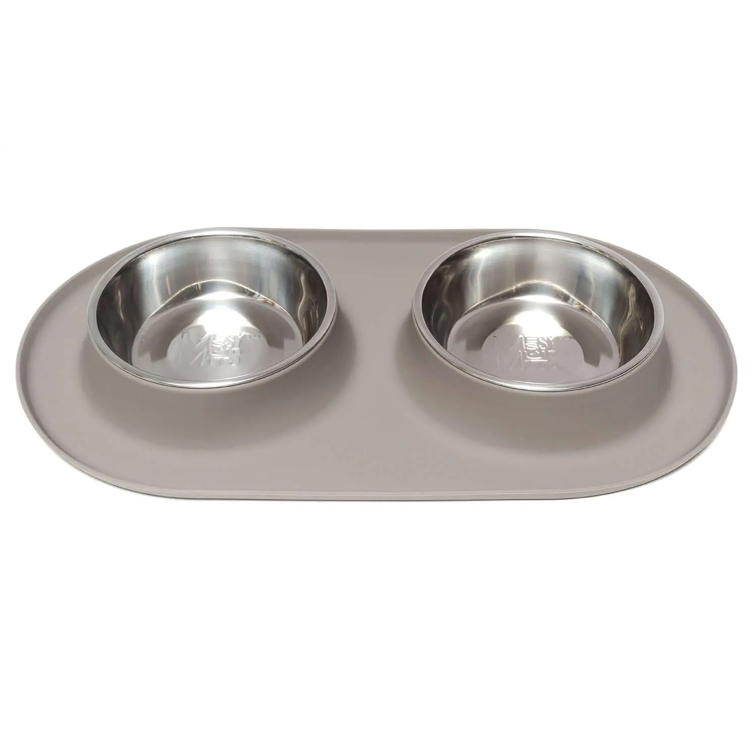 Double Silicone Dog Feeder with Stainless Bowls, Extra Large, 6 Cups Per Bowl