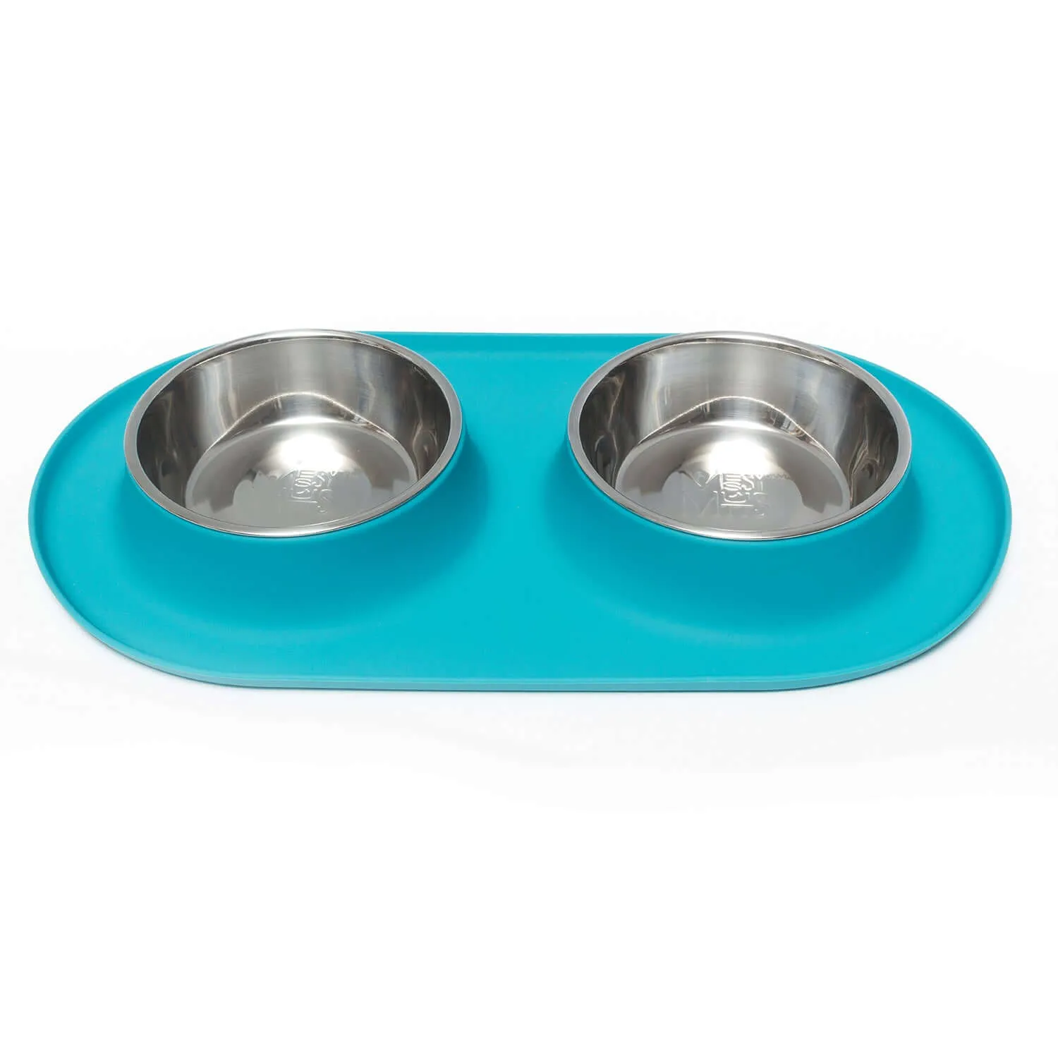 Double Silicone Dog Feeder with Stainless Bowls, Extra Large, 6 Cups Per Bowl