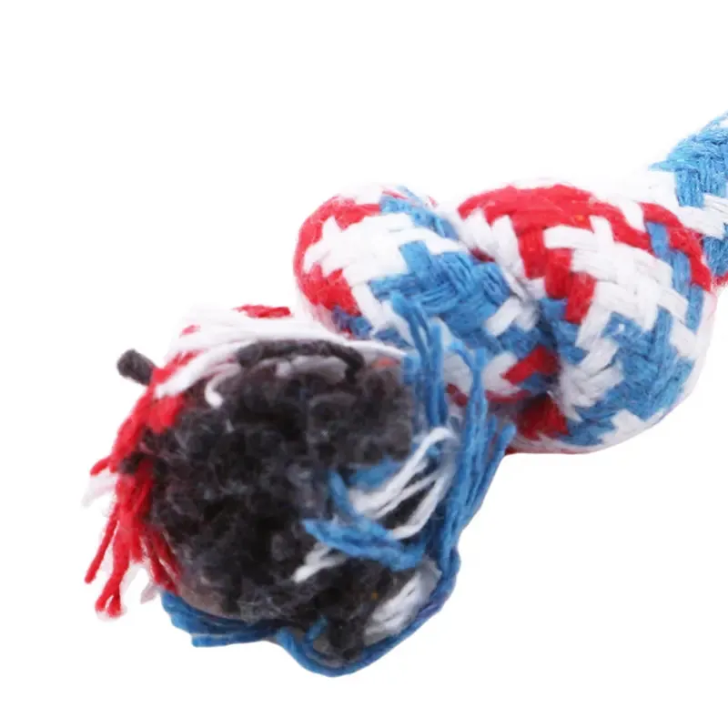 Durable Braided Bone Chewing Rope Colorful Cotton Knot Toys