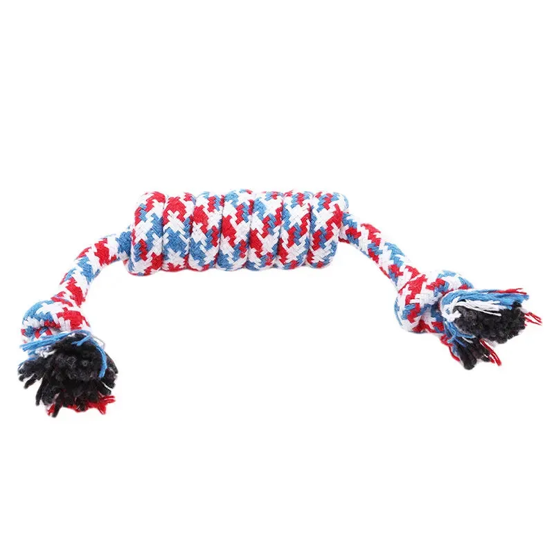 Durable Braided Bone Chewing Rope Colorful Cotton Knot Toys