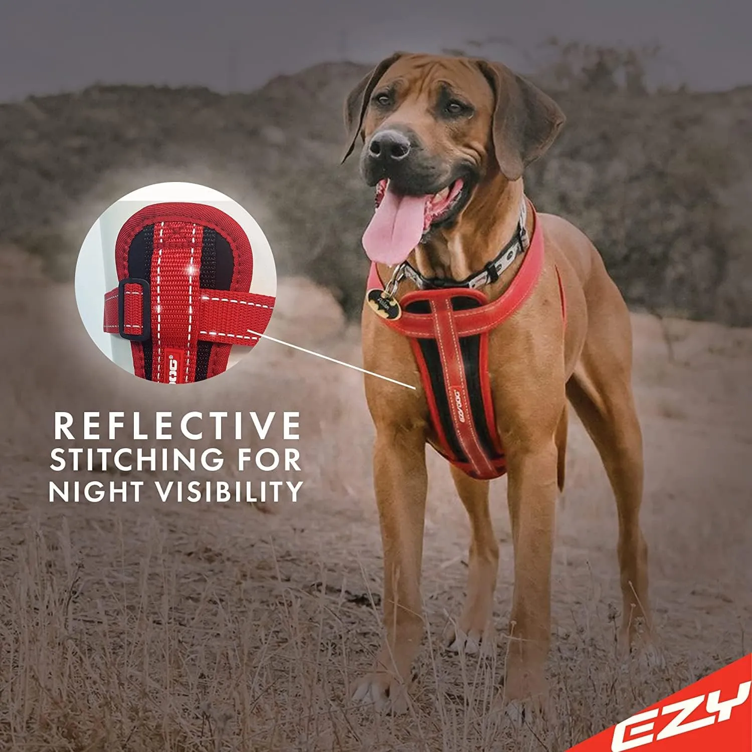 EzyDog Chest Plate No Pull Dog Harness  Escape Proof Harness with Reflective Stitching and Comfort Padding for Easy Walks, Training & Control - Car Restraint Included (Small, Pink)