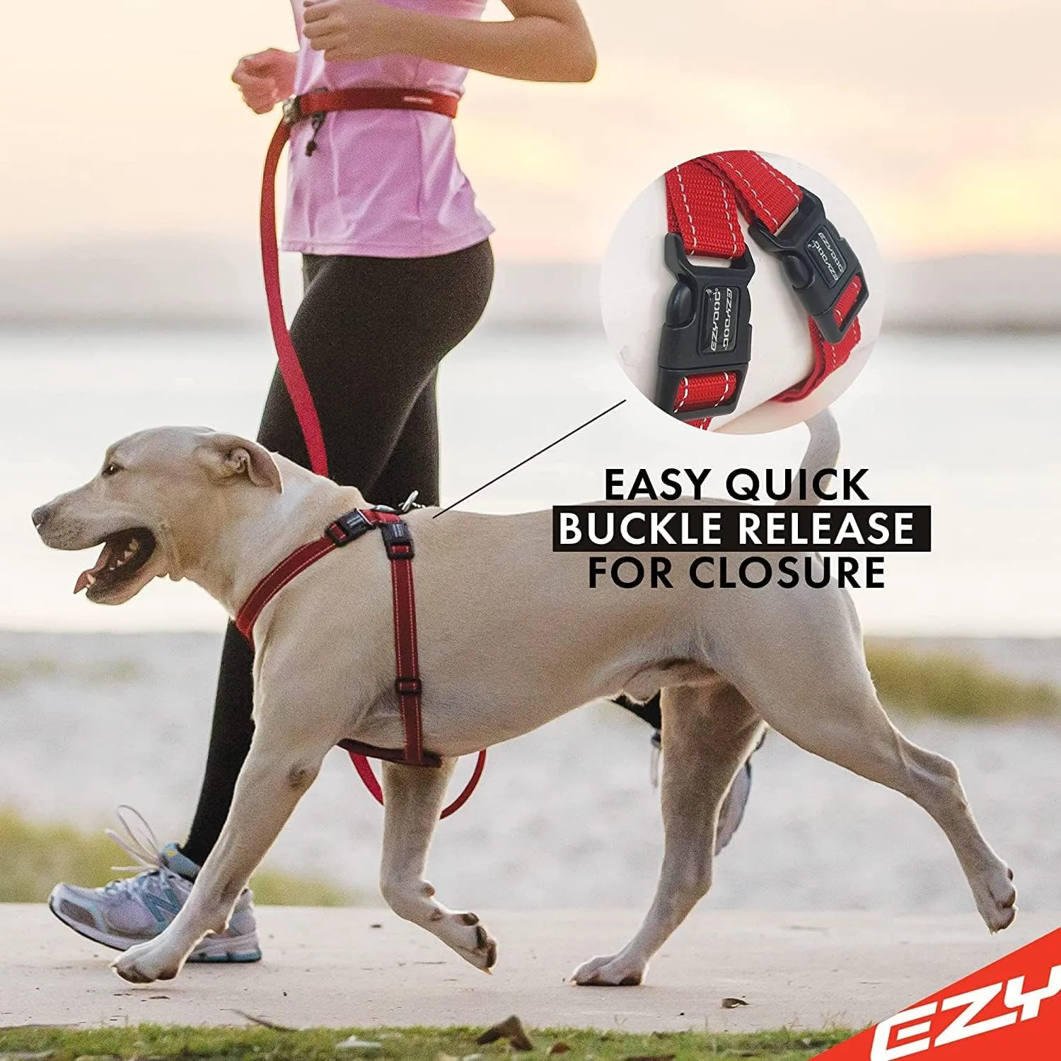 EzyDog Chest Plate No Pull Dog Harness  Escape Proof Harness with Reflective Stitching and Comfort Padding for Easy Walks, Training & Control - Car Restraint Included (Small, Pink)