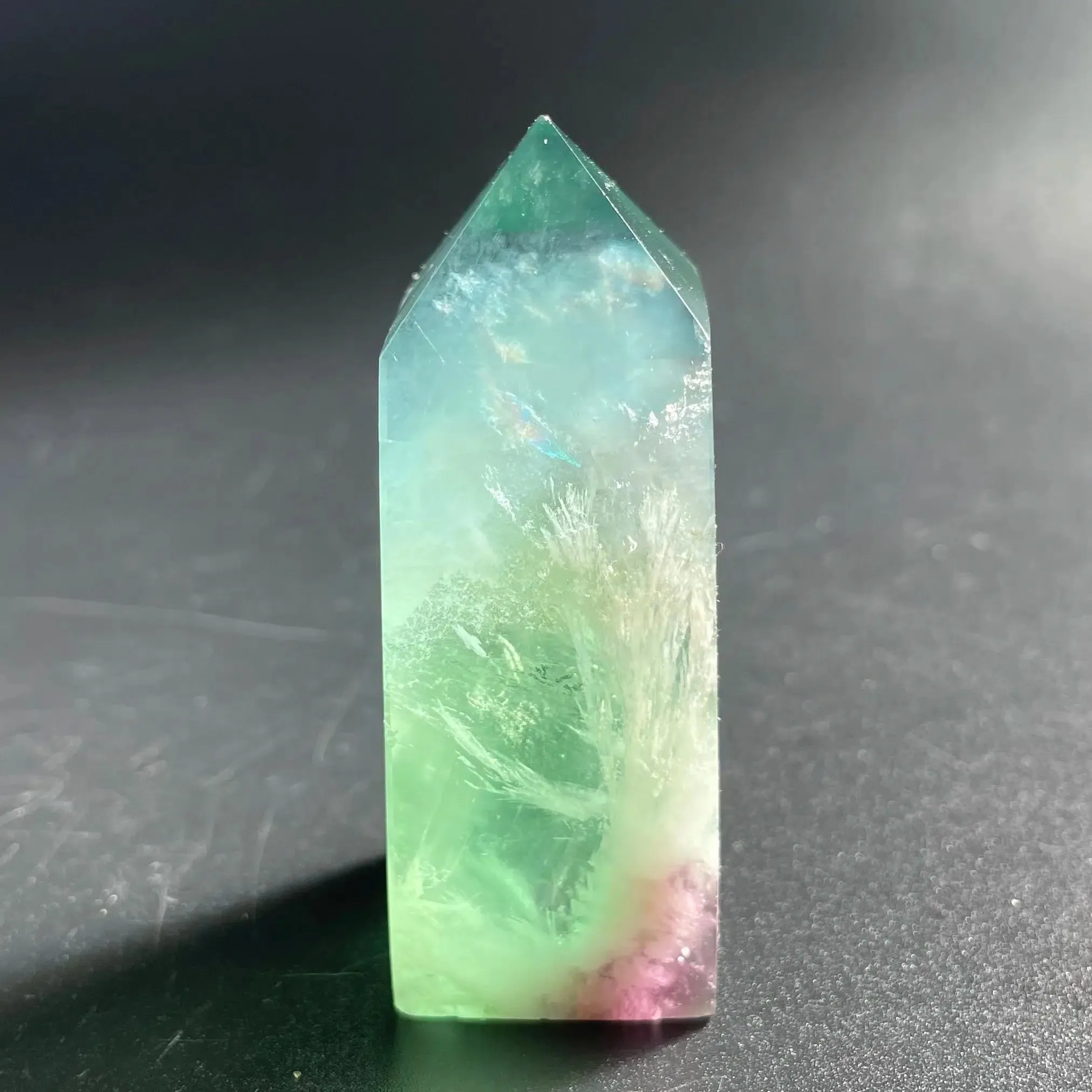 Feather Fluorite Obelisk Tower