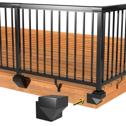 Fencing Peak Aluminium Balustrade Black Corner Fascia Mount