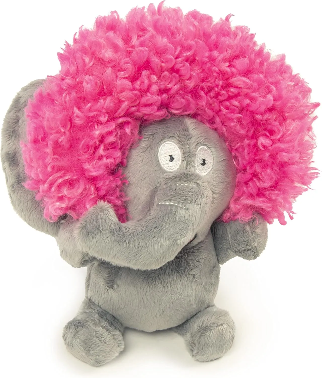 goDog® Silent Squeak™ Crazy Hairs Elephant Large Dog Toy