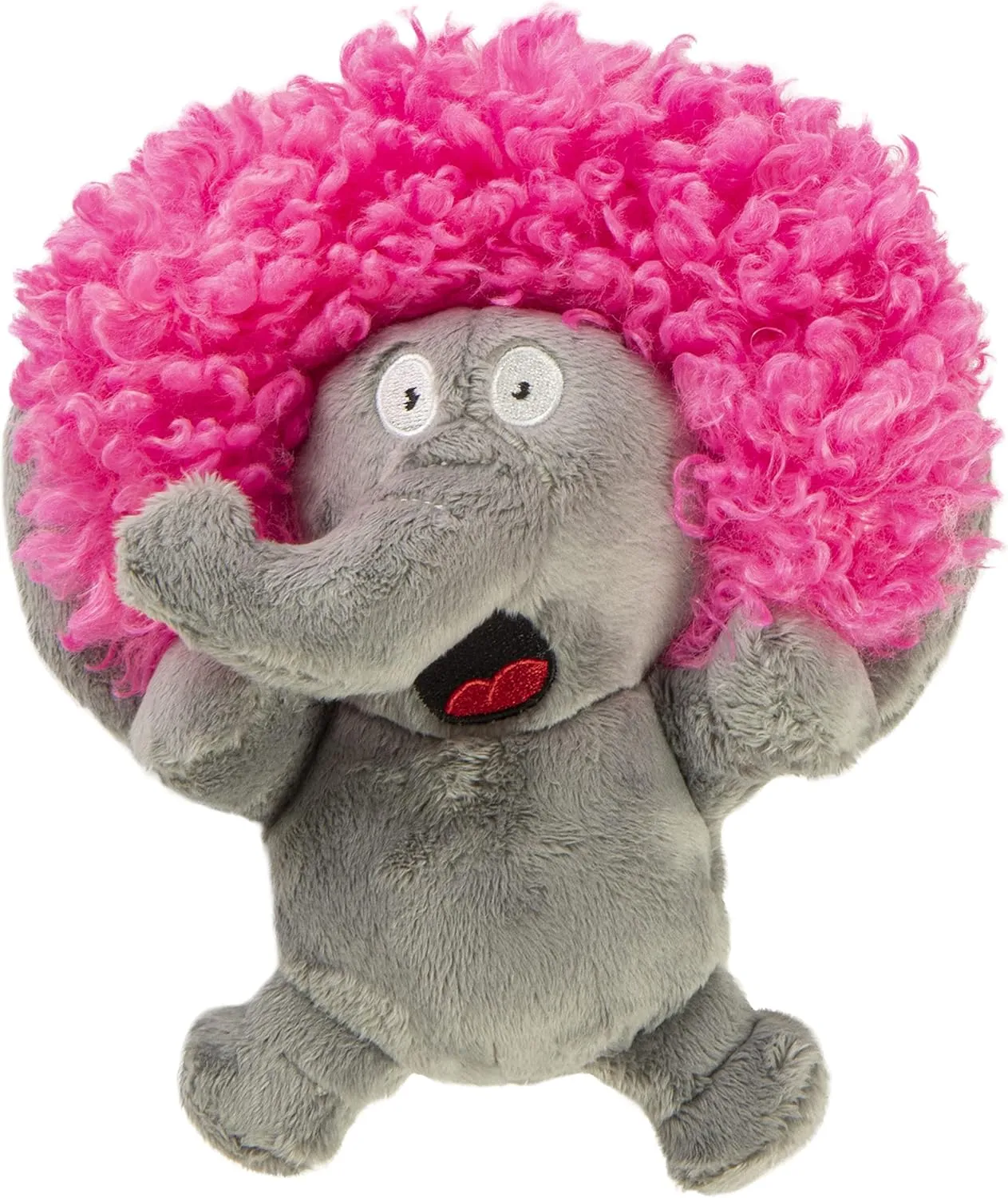 goDog® Silent Squeak™ Crazy Hairs Elephant Large Dog Toy