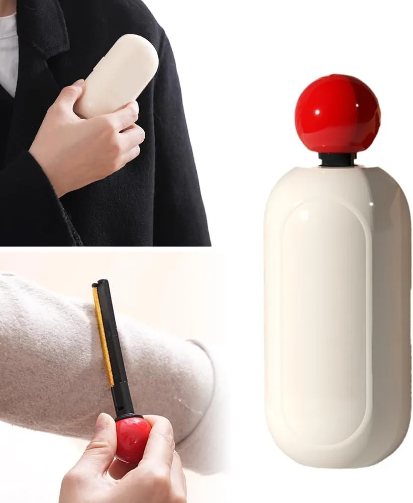 Good Life 2025 Upgraded 2 in 1 Washable Lint Remover, Reusable Mini Lint Roller & Pet Hair Remover, Travel Size Sticky Roller Ball (White)