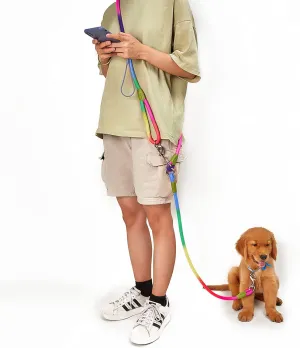 Hands Free Dog Leash Rope 8.5ft Waist Leash for Dog Walking Jogging and Running Colorful