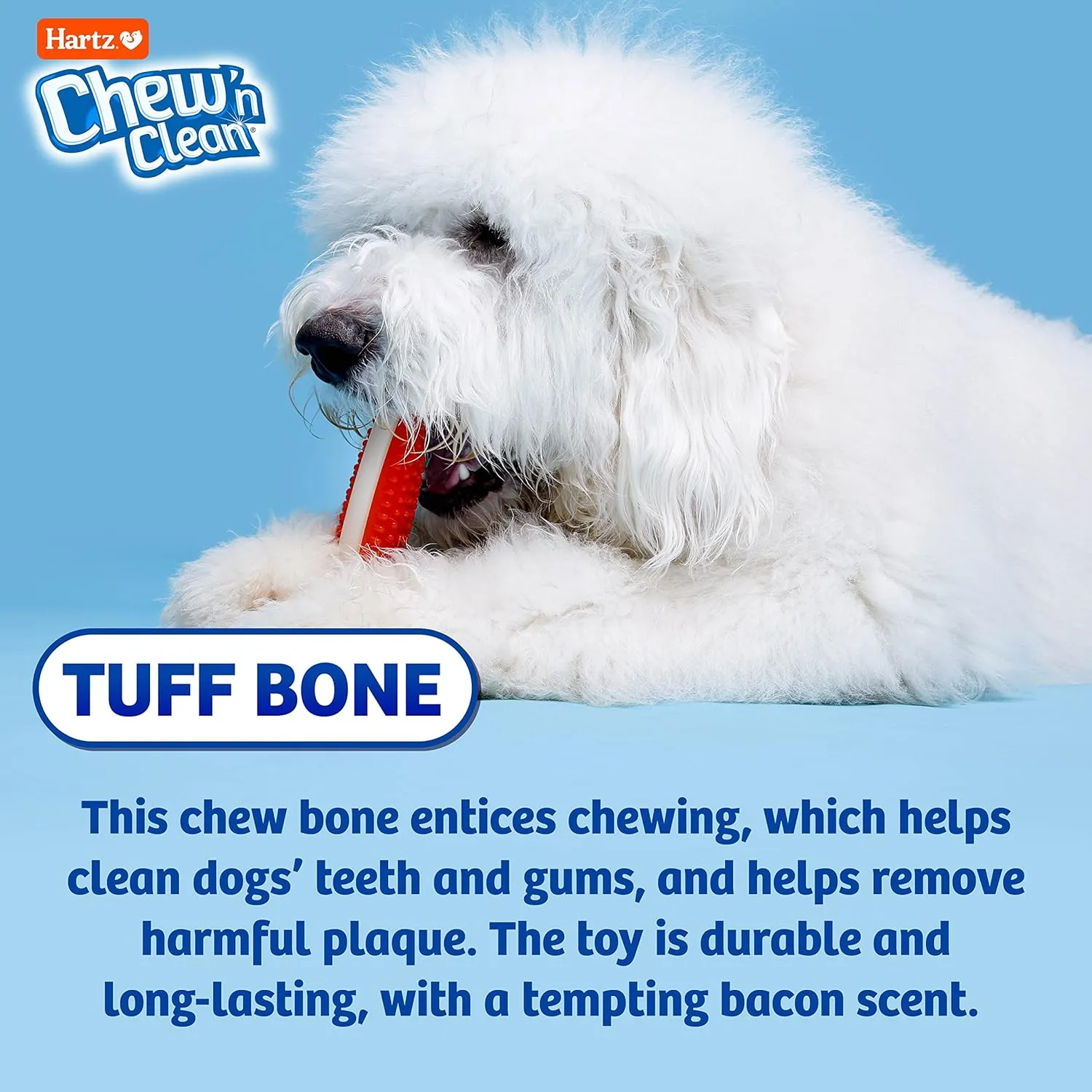 Hartz Chew 'n Clean Tuff Bone Tough Dog Chew Toy, Large 3 Pack