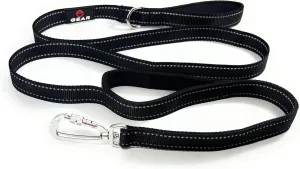 Heavy-Duty Dog Leash with Locking Carabiner  Reflective Nylon Lead with Padded Handle or Dual Traffic Handles  Perfect for Walking & Training - Large, Medium, and Small Dogs (Black, 2 Handle 6')
