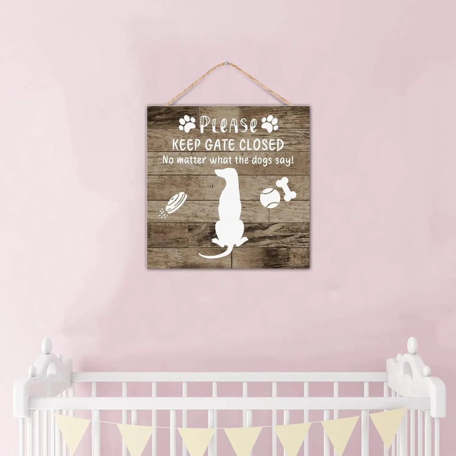 Inspirational Wood Pallet Wall Plaque Keep Gate Closed No Matter What The Dogs Say Home Decoration for House Modern Custom Wood Wall Sign Pet Dog Silhouette Table Wall Decor Sign Gift Bathroom 12x12