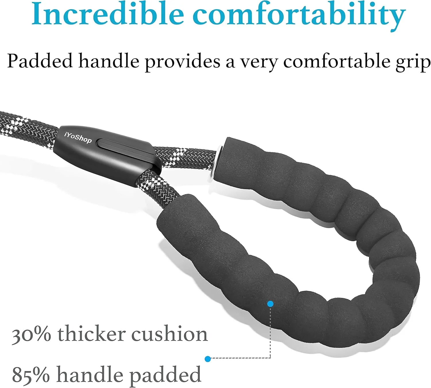 iYoShop Dual Dog Leash - 360 Swivel, No Tangle Walking Leash with Shock Absorbing Bungee for Two Dogs (Medium, 8-35 lbs, Black)