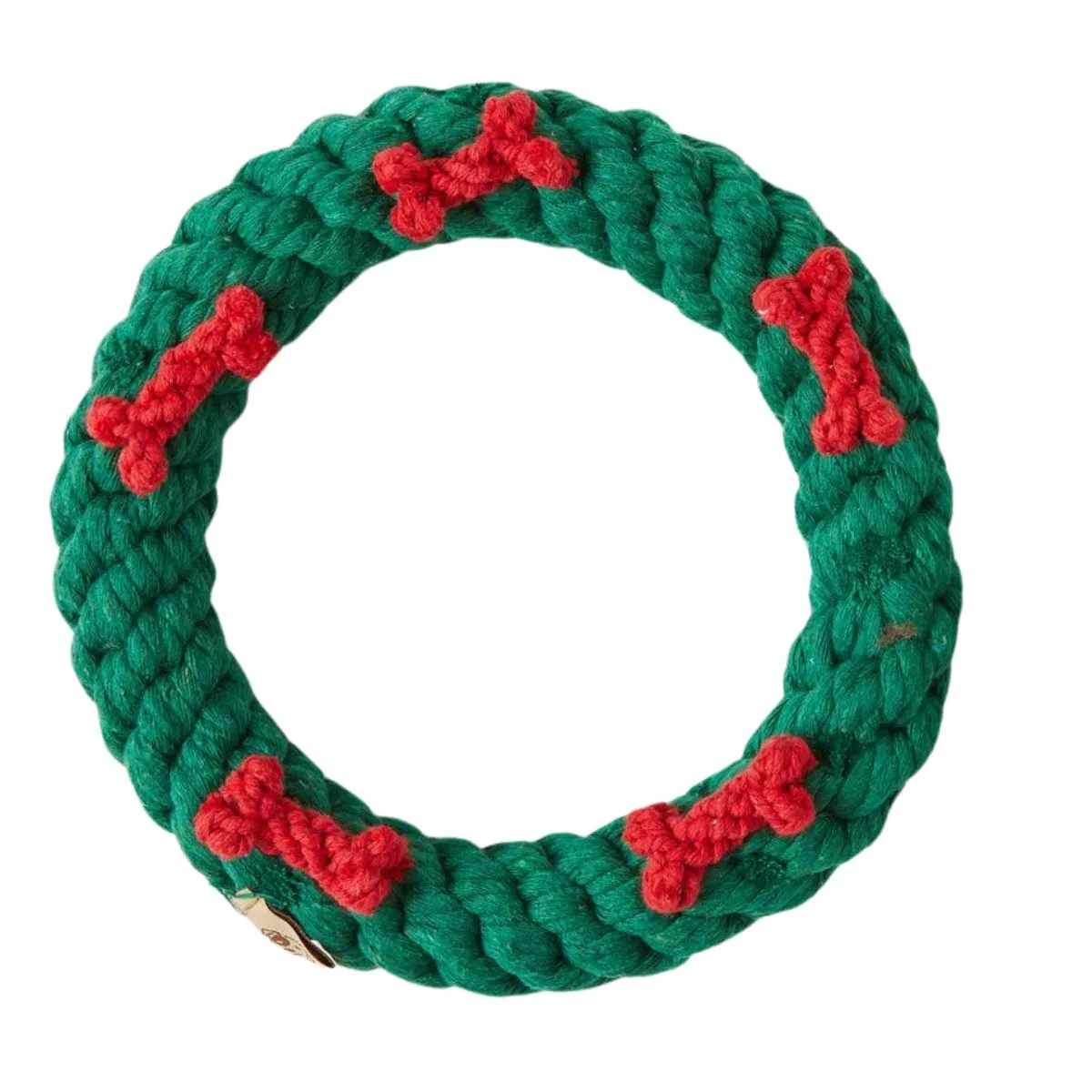 Jax & Bones Holiday Ring Rope Dog Toy 4" Small
