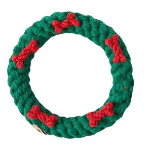 Jax & Bones Holiday Ring Rope Dog Toy 4" Small